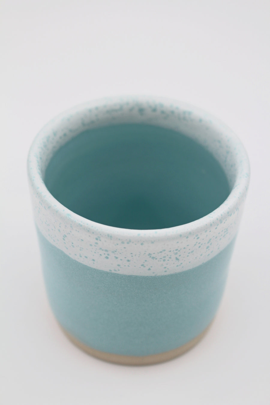 Keramik kop - Lyseblå & Hvid