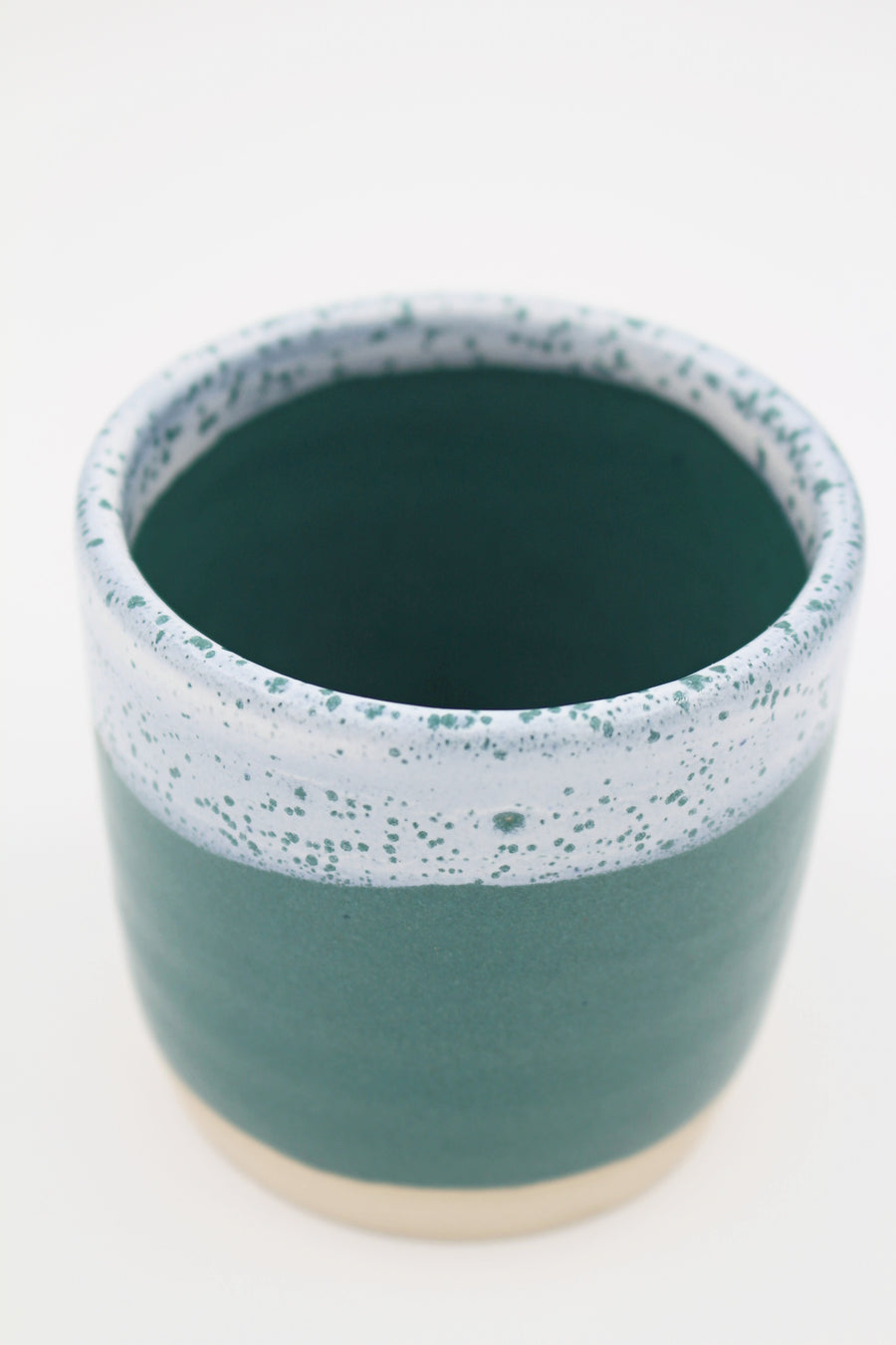 Keramik kop - Petroleum & Hvid