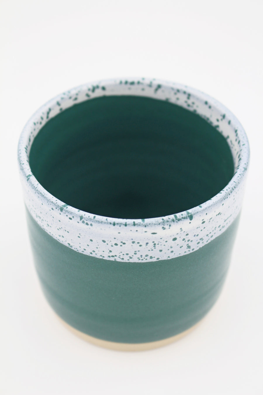 Keramik kop - Petroleumgrøn & Hvid str. XL