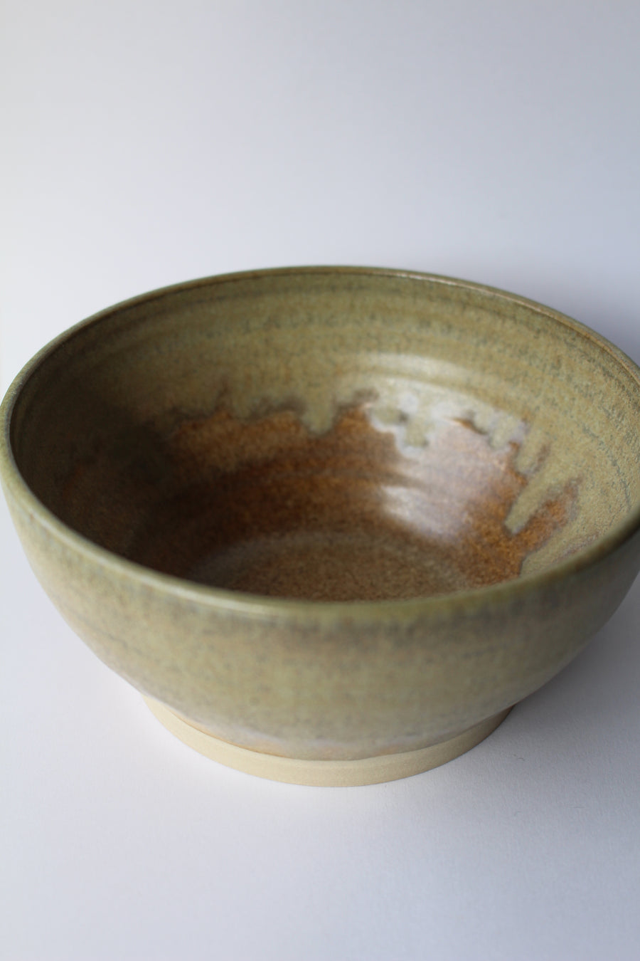 Keramik skål - Sand & Kobbergrøn