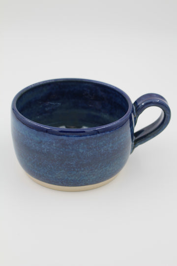 Keramik kop m. hank - Koboltblå
